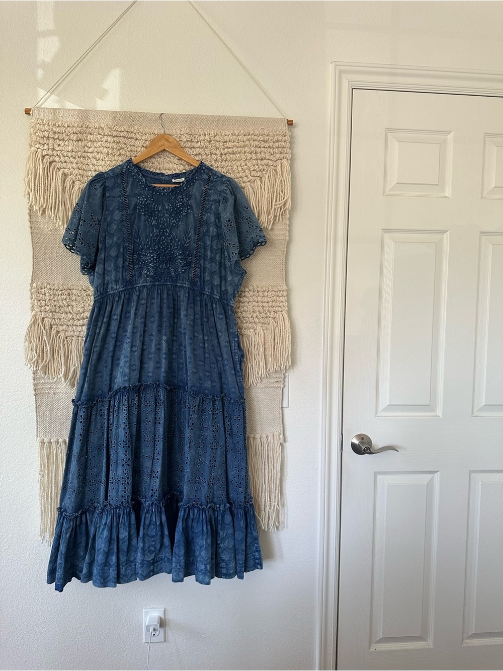 Sundance Blue Eyelet Midi Dress